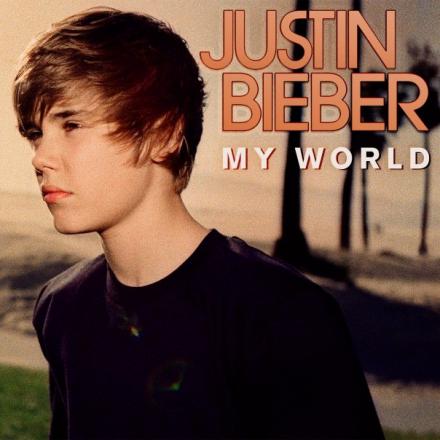 justin bieber up album cover. Justin Bieber is My World.